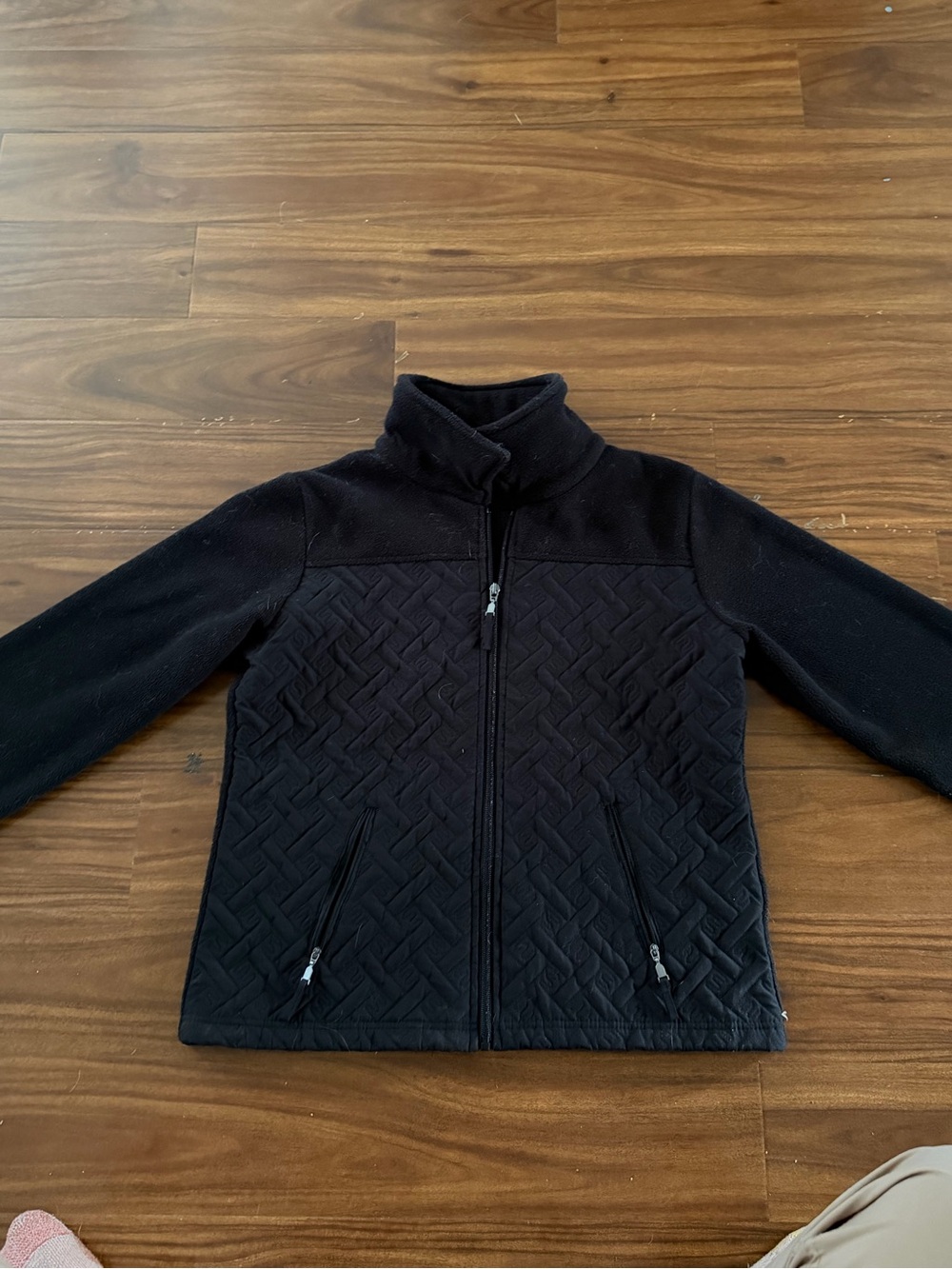 Quilted Black Jacket - Zipper Front